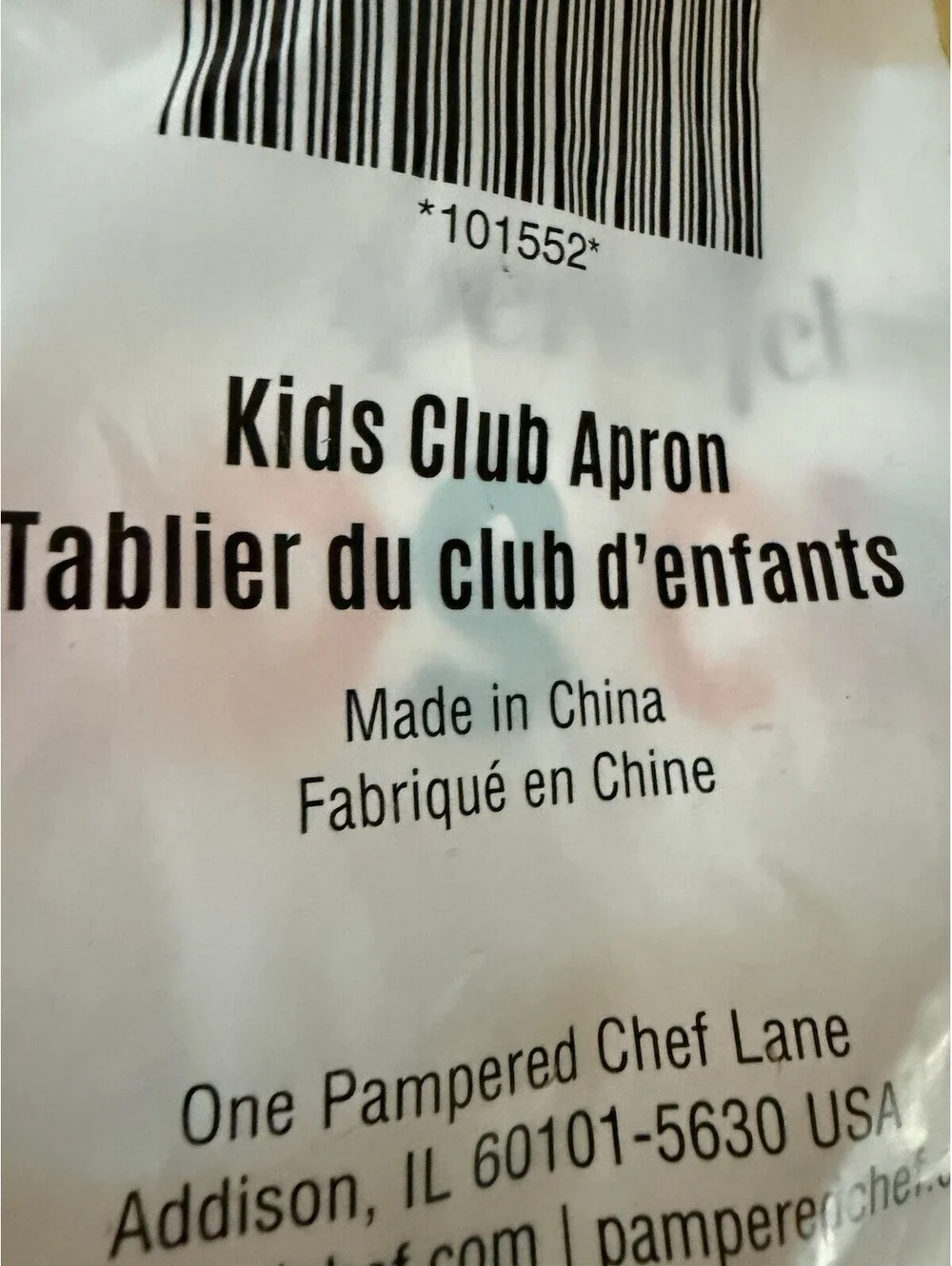 Pampered Chef Child’s Apron New In Package Yellow